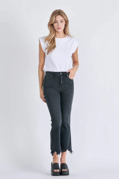 Happi Black Frayed Hem Cropped Flare – Notice: Accessories for Living