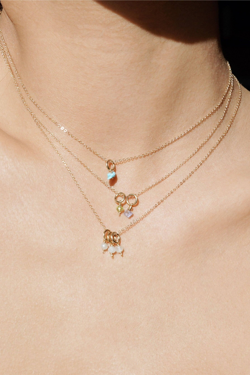 One Love Birthstone Charm Necklace Chain