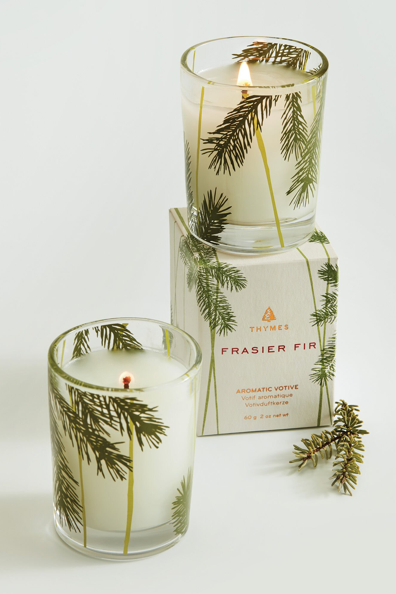 Thymes Frasier Fir Statement Candle- Silver Pine Needle - Main