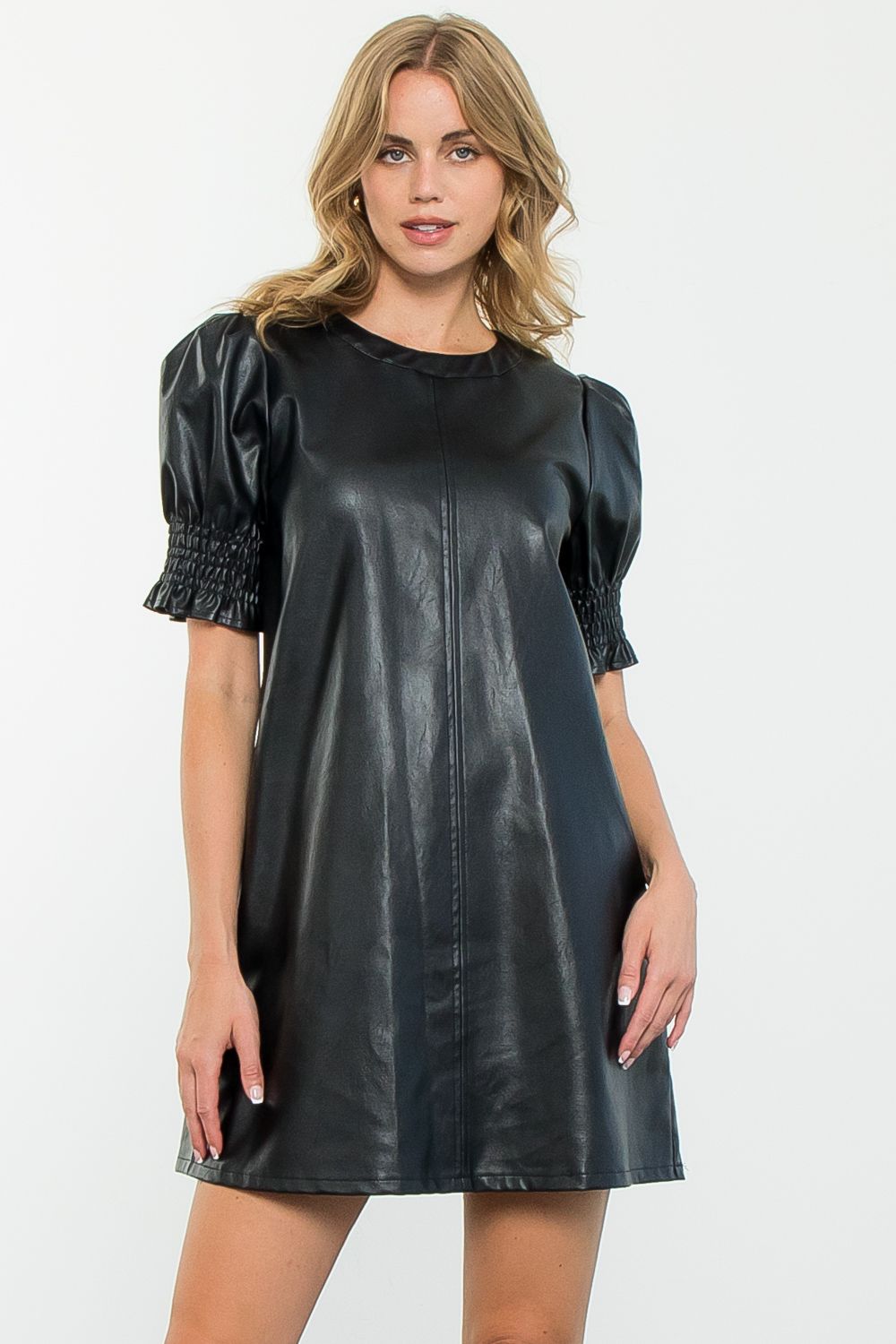 THML Short Sleeve Leather Dress