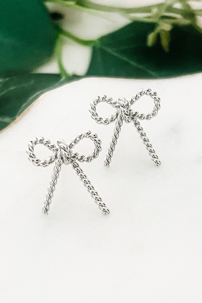 Tiffany & Co. Silver Small Twist Rope Ribbon Bow Stud Earrings | eBay